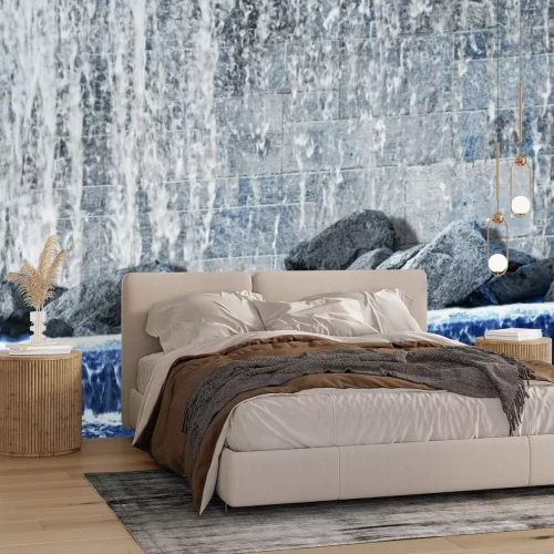 Papier peint  Cascade et pierres