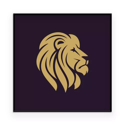 Poster  Portrait minimaliste d'un lion