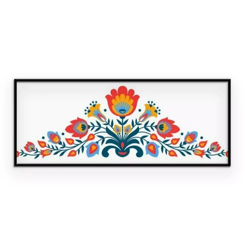 Poster  Polonais folk papercut fleurs de style