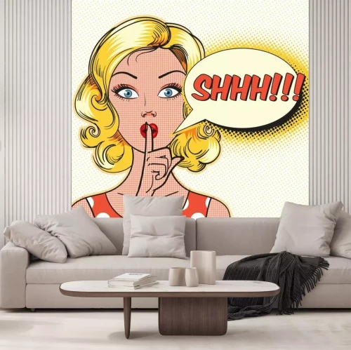 Papier peint  Une femme dans un style pop art Style