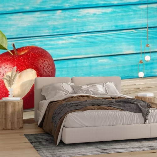 Sticker  Pomme rouge avec un coeur sur la table