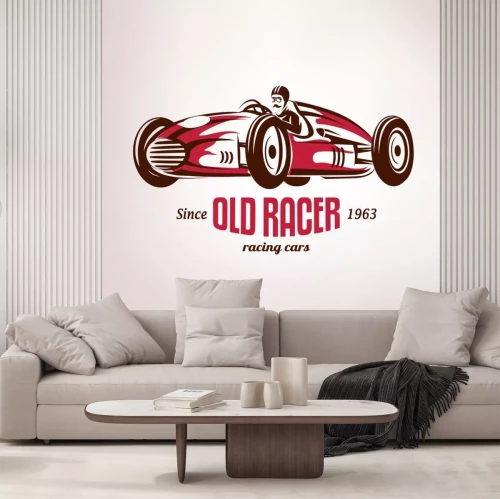 Sticker  Retro, course, voiture, vendange, vecteur, Symbole ...