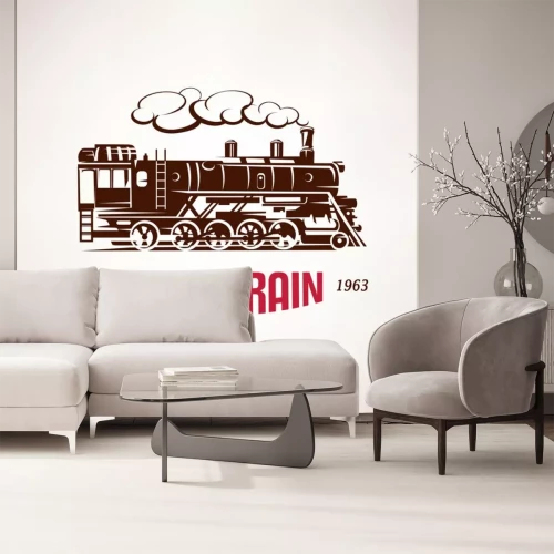 Sticker  Retro, train, vendange, vecteur, Symbole, emblème ...