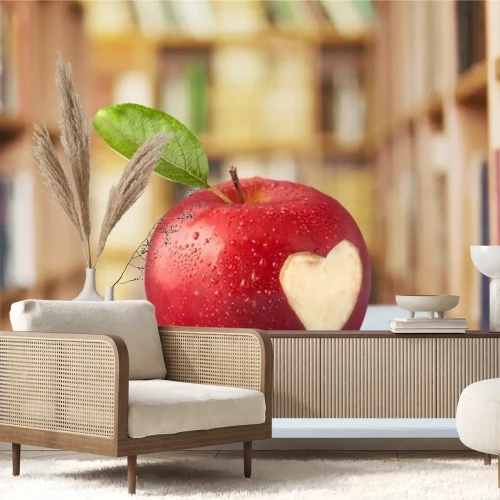 Sticker  Pomme rouge dans la bibliothèque