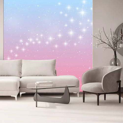 Sticker  Brillant, étoiles, bleu, rose, fond