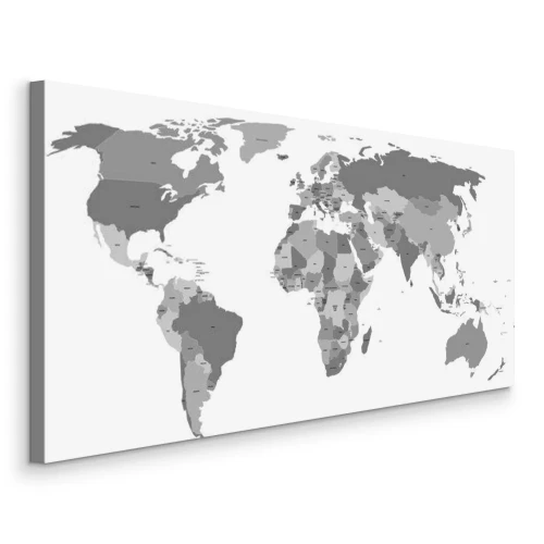 Tableau  Carte politique du monde grise