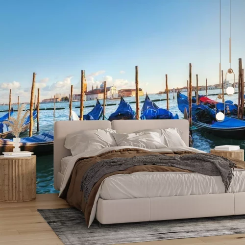 Papier peint  Gondoles amarrées à Venise