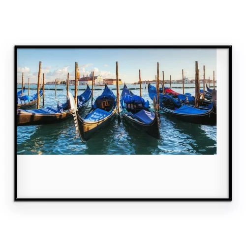 Poster  Gondoles amarrées à Venise