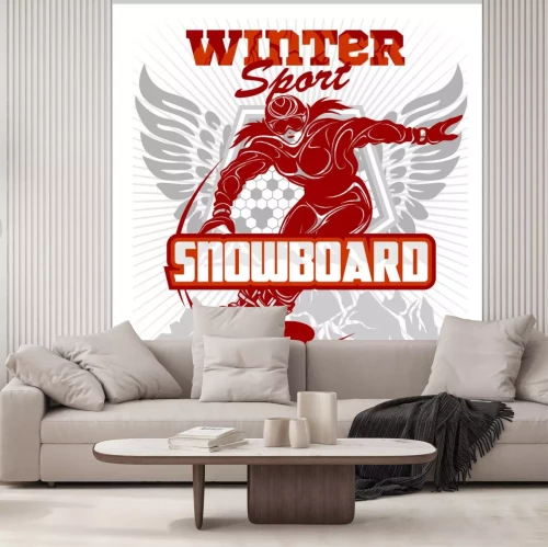 Sticker  Emblème de snowboard, étiquettes et éléments dessinés.