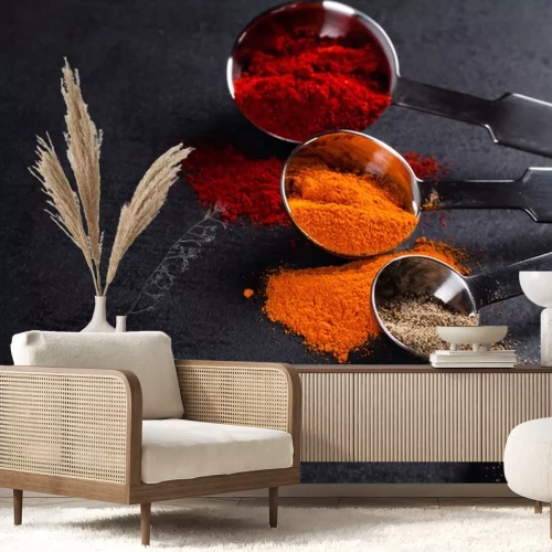 Sticker  Épices, acier, acier, Mesurer, cuillères, copie, espace