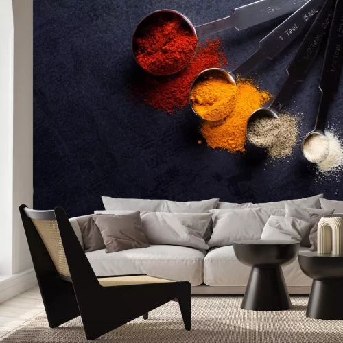 Sticker  Épices, acier, acier, Mesurer, cuillères, copie, espace