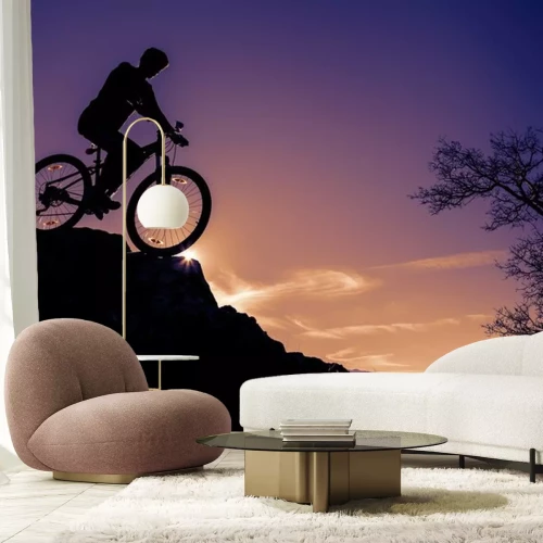 Sticker  Kayalıktan bisikletle iniş