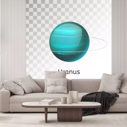 Sticker  Planète 3D Uranus avec un anneau mince