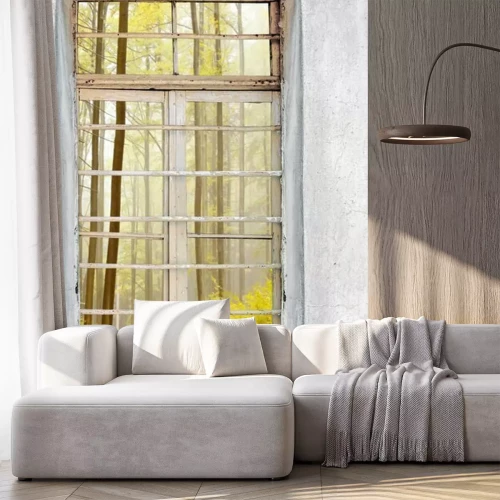 Papier peint  Vue d'une forêt depuis la fenêtre