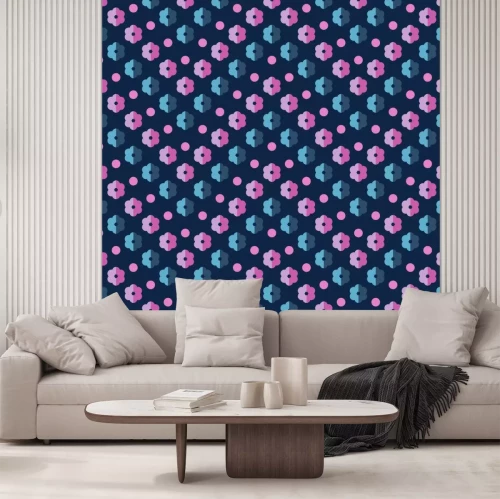 Sticker  Seamless, coloré, vecteur, fond, décoratif, fleurs, polka, pois