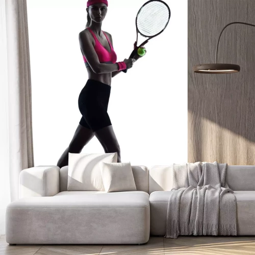 Sticker  Femme, tennis, joueur, silhouette