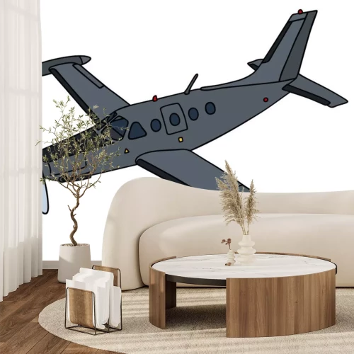 Sticker  Noir, hélice, avion, main, dessin, vecteur, Illustration