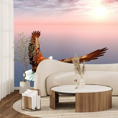 Papier peint  Oiseau volant au-dessus de l'océan