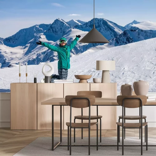 Sticker  Snowboarder, Solden, en Autriche, sport d'hiver extrême