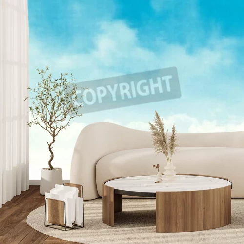 Papier peint  Ciel bleu avec des nuances bleues