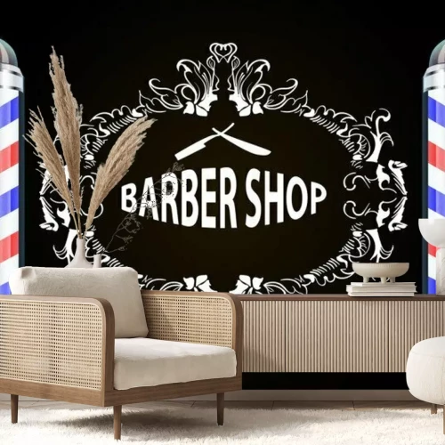Papier peint  Enseigne d'un salon de coiffure