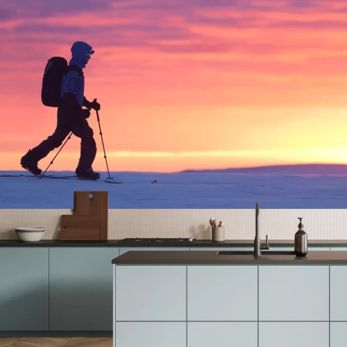 Sticker  Skieur, marche, montagne