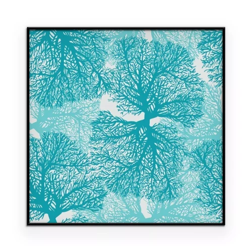 Poster  Motif décoratif avec des coraux bleus