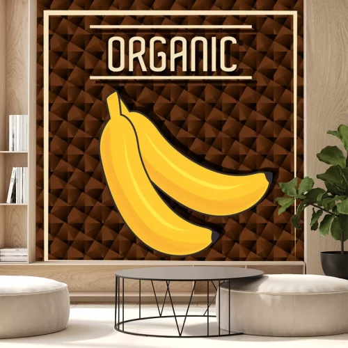 Sticker  Bananes dans un cadre sur fond marron