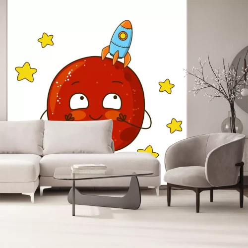 Sticker  Bébé planètes fusée et étoiles