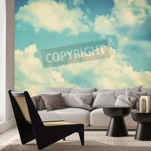 Papier peint  Ciel bleu avec des nuages blancs