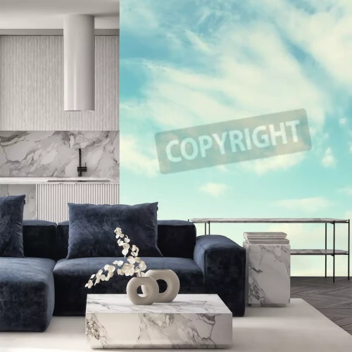 Papier peint  Ciel turquoise avec des nuages