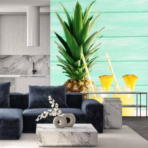 Sticker  Boissons sucrées à l'ananas dans des bocaux