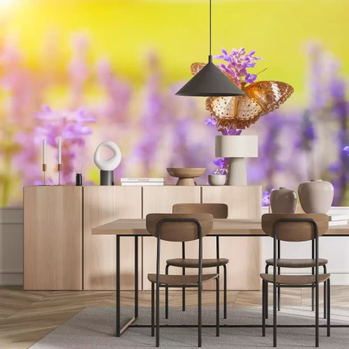 Sticker  Papillon sur lavande