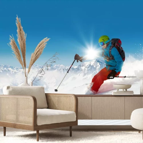 Sticker  Homme, freerideer, courant, descendre