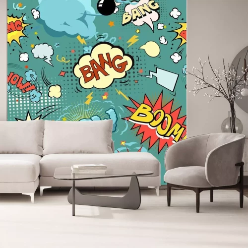 Papier peint  Texte et bulles façon bande dessinée