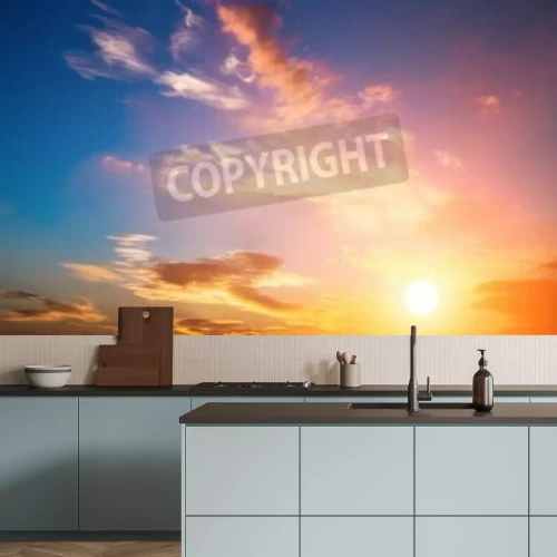 Papier peint  Ciel ensoleillé avec des nuages