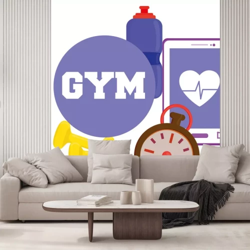Sticker  Gymnase, forme, icônes, conception