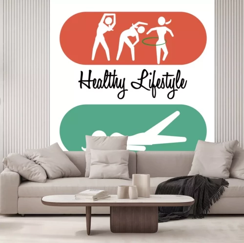 Sticker  Gymnase, forme, icônes, conception