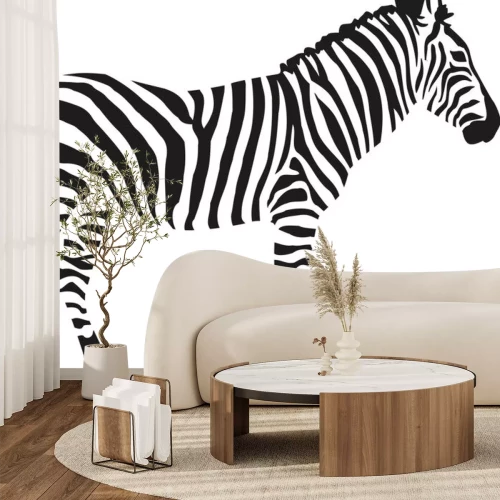 Sticker  Zebra silhouette isloated sur fond blanc