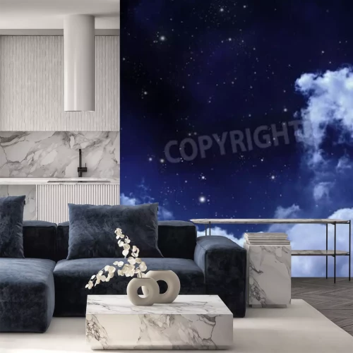 Papier peint  Ciel étoilé avec des nuages