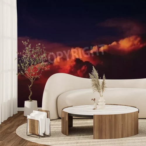 Papier peint  Paysage dans des tons orange