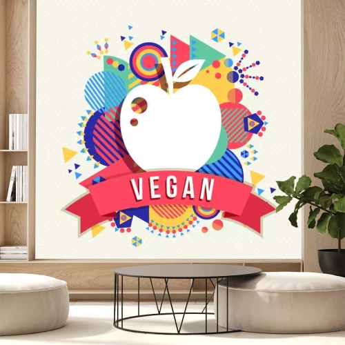 Sticker  Graphique abstrait coloré avec une pomme