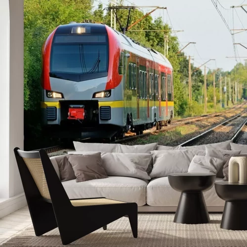 Papier peint  Train moderne sur rails
