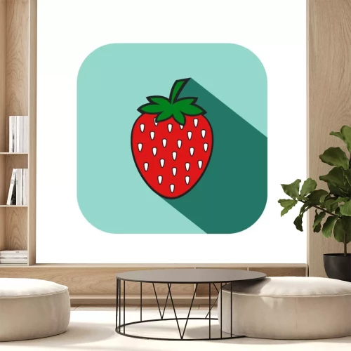 Sticker  Fraise, fruit, long, ombre