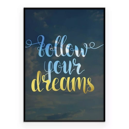 Poster  Inscription calligraphique Suivez vos rêves sur le ciel