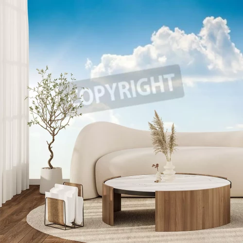 Papier peint  Ciel avec des nuages duveteux