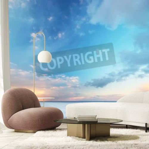 Papier peint  Ciel pastel au-dessus de l'océan