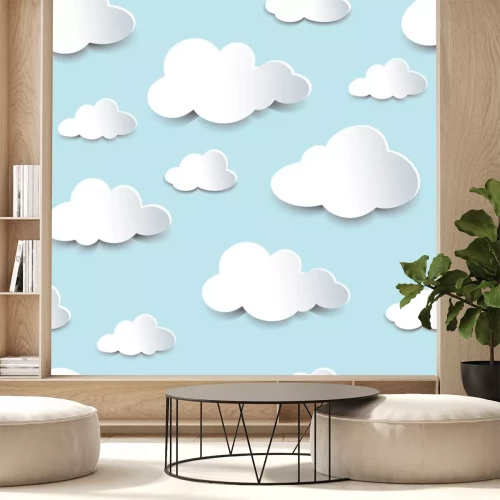 Sticker  Motif 3D avec des nuages blancs