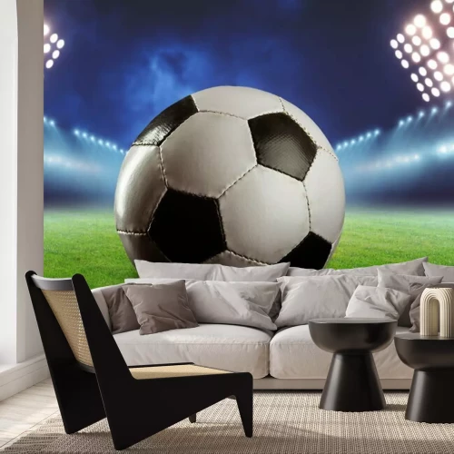 Papier peint  Gros plan sur un ballon de football sur le terrain