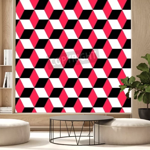 Papier peint  Cubes roses en 3D